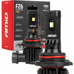 Amio AMiO - Λάμπες LED F26 Pro Series HIR2 9012 12/24V 68W 2900-3550lm 6.000K Full Can-Bus Plug&Play - 2 Τεμ. (04876/AM)