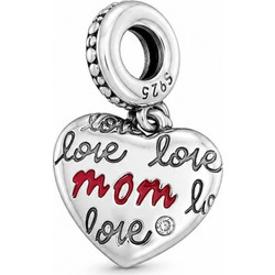 Επάργυρο Χάλκινο Charm Mom Καρδιά (C1393)