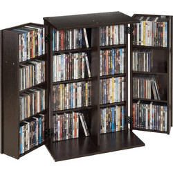VEVOR Ντουλάπι Αποθήκευσης Media 4 Επιπέδων για CD, DVD, Βιβλία και Παιχνίδια, Καφέ CDCCJFBS24GBNXCG8001V0