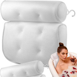Μαξιλάρι Μπάνιου Spa 3D Mesh Με Βεντούζες Για Στήριξη Αυχένα