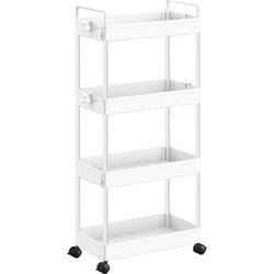 HOME USE τρόλει κουζίνας HUH-0163, 4 θέσεων, 40x21.5x91.5cm, λευκό
