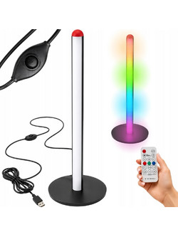 Verk Group Επιδαπέδιο Φωτιστικό LED RGB 50 cm Μαύρο με Τηλεχειριστήριο USB 5907451381762