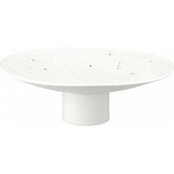 Διακοσμητική Πιατέλα Με Πόδι Constellations RD0017560 30x9,5cm White-Gold Raeder Πορσελάνη
