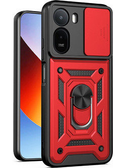 Θήκη Κινητού TechSuit CamShield Αντικραδασμική (Armor - Shockproof ) με ενσωματωμένη βάση-δαχτυλίδι και κάλυμμα καμερών για XIAOMI REDMI A7 PRO 4G ΚΟΚΚΙΝΟ
