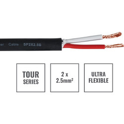 ELUMEN8 TOUR 2 Core 2 x 2.5mm2 Speaker Cable SP2X2.5B, 100m Drum Black