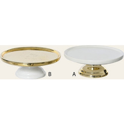 ΠΟΡΣΕΛΑΝΙΝΗ ΤΑΡΤΙΕΡΑ 22 x 11,5 cm ΧΡΥΣΟ - ΛΕΥΚΟ - Α - Α Beauty Home