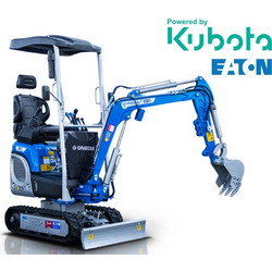 Μίνι τσαπάκι 1.2T, Diesel Kubota, με περιστροφή στην μπούμα, πτυσσόμενες ερπύστριες, πλαϊνούς μοχλούς χειρισμού και γραμμή σφύρας EB12-PRO