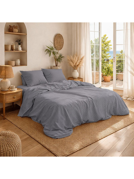 Κουβέρτα Πικέ Μονόχρωμη 325 gr/m 255x270 Grey 100% Cotton Dimcol