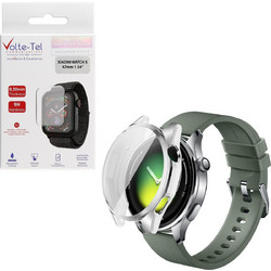 Volte-Tel Edge Cover Πλαστική Θήκη Tempered Glass για Xiaomi Watch 5 47mm Ασημί