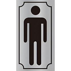 Πινακίδα Αλουμινίου WC Ανδρών Αυτοκόλλητη 90x200mm Motarro MU333-22