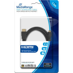 MediaRange Καλώδιο HDMI 1.4 HDMI Male to Mini HDMI Male 1.5m Black