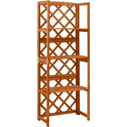 vidaXL με Ράφια 55x30x140 εκ. από Μασίφ Ξύλο Ελάτης Γκρι - καφέ