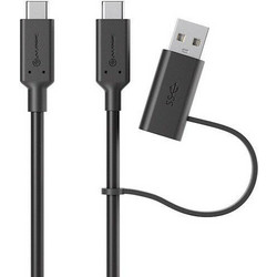 Alogic Elements Καλώδο USB-C to USB-C(USB-A) (M/F) 1.2m Black