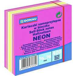 DONAU POSTIT ΚΥΒΟΣ ΧΡΩΜΑΤΙΣΤΟΣ ΑΥΤΟΚΟΛΛΗΤΟΣ NEON 400 ΦΥΛΛΑ