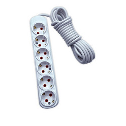 ΠΟΛΥΜΠΡΙΖΟ 6 ΘΕΣΕΩΝ 2M H05VV-F 3G1.5MM2,ΛΕΥΚΟ - 340381WH
