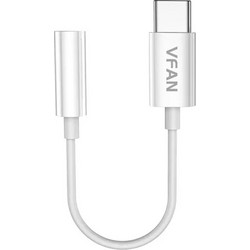 VFAN Αντάπτορας Audio Type C Male to 3.5mm Female Adapter - L08 - Λευκό