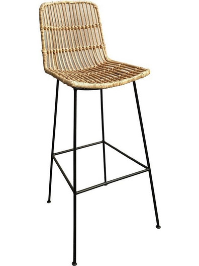 Σκαμπό μπαρ Nextdeco Lolana από φυσικό rattan Υ108x40x49εκ