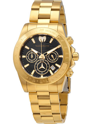 TechnoMarine Manta Ray Ανδρικό Ρολόι Χρονογράφος με Μαύρο Καντράν TM-219005