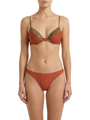 Γυναικείο Μαγιό Bikini με μπανέλα boho-chic πορτοκαλί