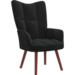 vidaXL Πολυθρόνα Relax Βελούδινη Μαύρη 328057