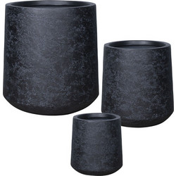 MarHome Σετ Κασπώ Fiberclay Μαύρο S:Φ28x30 M:Φ38.5x41 L:Φ52x56cm 3τμχ