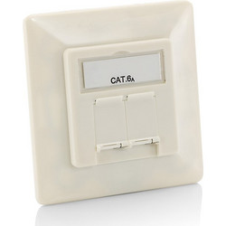 EQUIP 125772 GERMAN FACE PLATE CAT.6A FLUSH MOUNTED BOX PURE WHITE