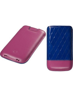 ΘΗΚΗ LEATHER TREXTA APPLE IPHONE 4/4S CAPI BLUE-FUCHSIA