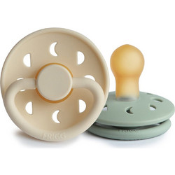 Frigg Moon Phase Πιπίλες Καουτσούκ 0-6m Cream Sage 2τμχ
