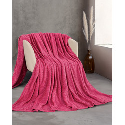 Κουβέρτα 220x240 Υπέρδιπλη 260gsm Flannel Fleece Rythmos Harmonie- Φούξια