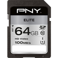 PNY Elite SDXC 64GB Class 10 U1 UHS-I 100MB/s