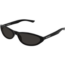 Balenciaga BB0007S 014 Γυναικεία Γυαλιά Ηλίου Οβάλ Κοκάλινα Μαύρα με Μαύρο Φακό