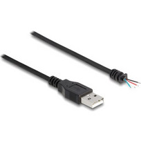 DELOCK DELOCK καλώδιο USB 64184 με ελεύθερα άκρα, 28 AWG, 1m, μαύρο