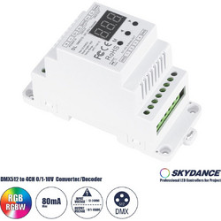 GloboStar 73139 DL SKYDANCE DC DMX512 Signal Amplifier Din Rail Ράγας 2 Καναλιών DC 12-48V - IP20 Μ11.5 x Π5 x Υ6.5cm