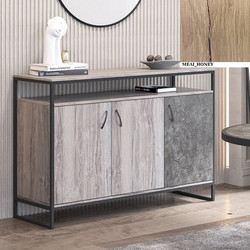Μπουφές Νο 9 Με 3 Πόρτες 140x45.5x84 Με Επιλογές Χρωμάτων Δίχρωμος - Μελί-Meli