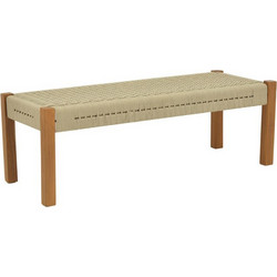 Παγκάκι Uma pakoworld teak ξύλο & PE σχοινί φυσικό 120x45x40 εκ