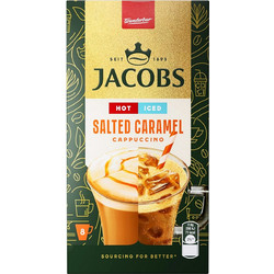 Jacobs Iced Cappuccino Salted Caramel Στιγμιαίος Καφές 8 Φακελάκια