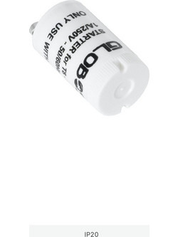 GloboStar(R) 99099 Starter για Λάμπες LED Τύπου Φθορισμού T8 G13 Θερμοπλαστικό Max 1A AC 250V IP20 Φ2 x Μ3.8cm