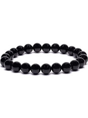 Bραχιόλι από Μαύρη Τουρμαλίνη Mala Black Tourmaline Natural Stones 0,8cm