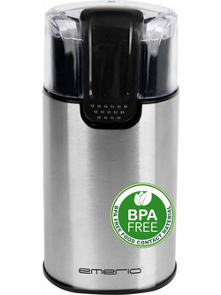 Emerio Electric Stainless Steel Coffee Grinder, Ηλεκτρικός Μύλος Καφέ με Χωρητικότητα 60gr, Silver