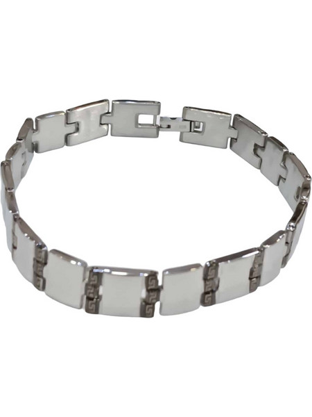 One Ανδρικό Βραχιόλι από Ατσάλι Ασημί 22cm HBS740459