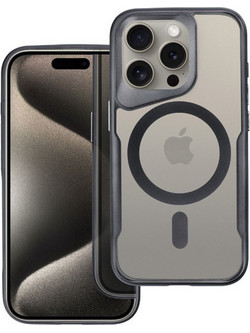 Forcell iPhone 16 Pro MagSafe Ergofit Θήκη Με Πλαίσιο Σιλικόνης Διάφανη - Black