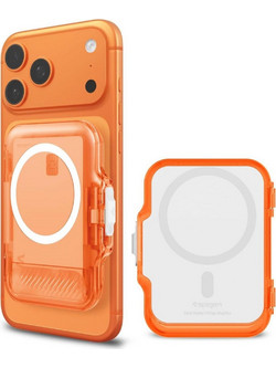 Universal Θήκη Spigen Tintap Magfit Plus Σκληρό MagSafe Πορτοφόλι για Κάρτες - Frost Clear Orange (AFA11381)