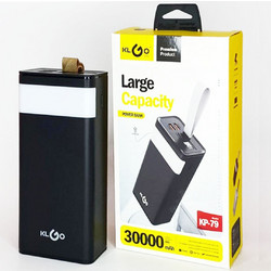 KLGO Kp-79 Power Bank 30000mAh με 3 Θύρες USB-A Black
