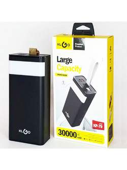 KLGO Kp-79 Power Bank 30000mAh με 3 Θύρες USB-A Black