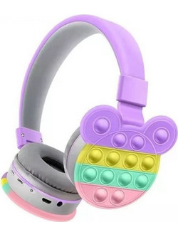 Andowl Q-MAX63 Ενσύρματα & Ασύρματα Bluetooth Ακουστικά On Ear Μωβ