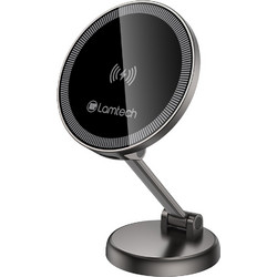 LAMTECH FOLDABLE MAGNETIC METALLIC CAR HOLDER & WIRELESS CHARGER 15W