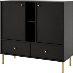 Μπουφές Siera 2F 2S Shelf-Μαύρο