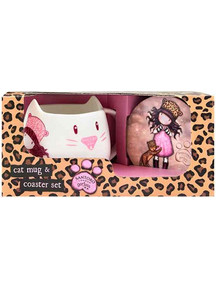 Santoro gorjuss Σετ Κούπα με σουβέρ - Purrrrrfect Love 1168GJ01