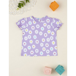 βρεφικό t-shirt λιλά με μαργαρίτες για κορίτσι