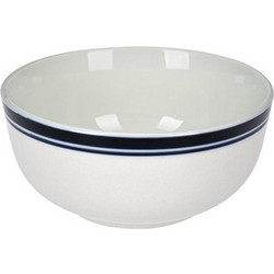 Μπωλ Πορσελάνης Σετ 6 τεμ. Λευκό 480 ml Μπλε Ρίγα Zaros Kz319